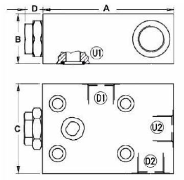 Picture of VBPSF - Single Pilot Operated Check Valve Manifold Mount Series